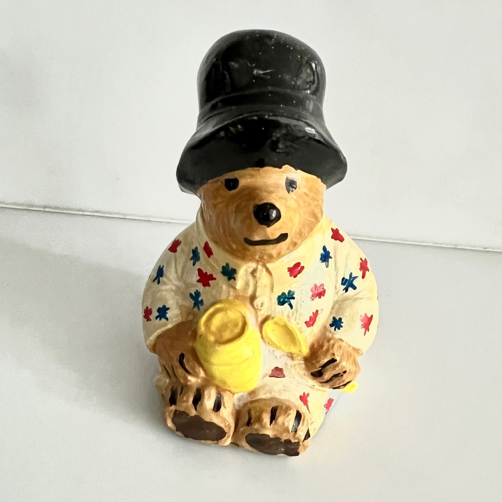 Vintage Paddington honey Bear in Pyjamas Hand Painted Plaster Ornament 1970s 80s